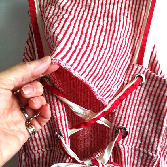 Zara lace up knit stripe maxi dress NWOT - Picture 5 of 13